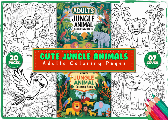 20 Cute Jungle Animals Coloring Pages
