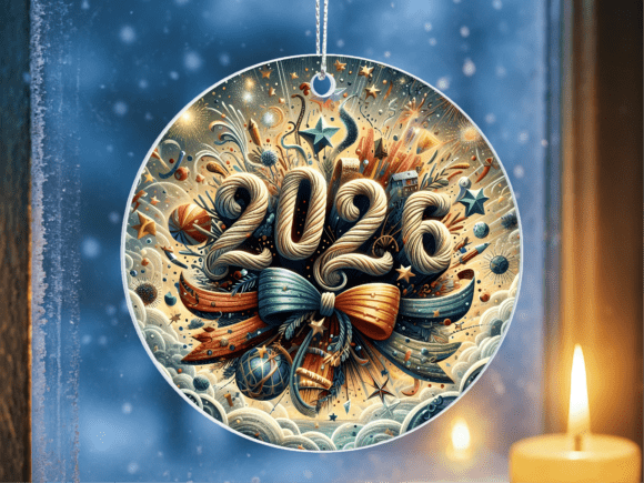 2026 Happy New Year Ribbon Ornament PNG: A Versatile Design for Creative and Business Use