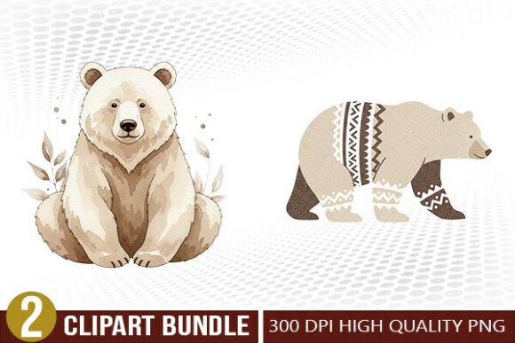Bear PNG Clipart Bundle: A Versatile Resource for Creative Projects