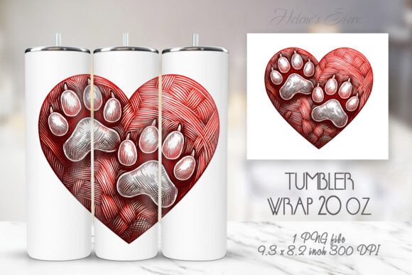 Dog Paw Heart Pattern Tumbler Wrap 20oz: A Stylish Way to Show Your Love for Pets