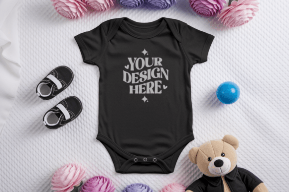 Elevate Your Creative Projects with the Bella Canvas 100B Baby Bodysuit Mockup 5
