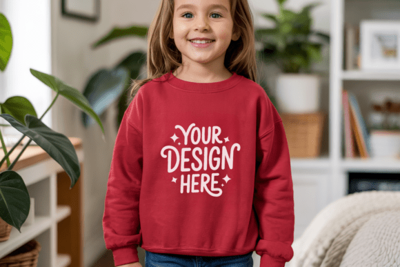 Enhance Your Design Presentations with the Kids Gildan 18000B Sweatshirt Mockup