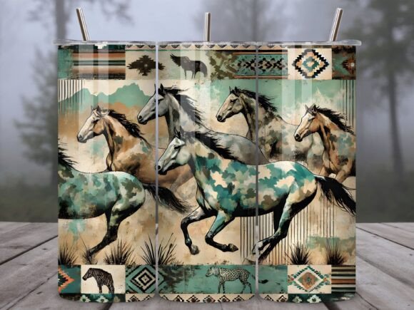 Floral Horse Western Pattern Tumbler: A Stylish and Practical Design for Every Occasion