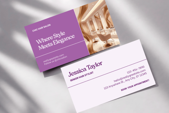 Free Elegant Hair Salon Business Card