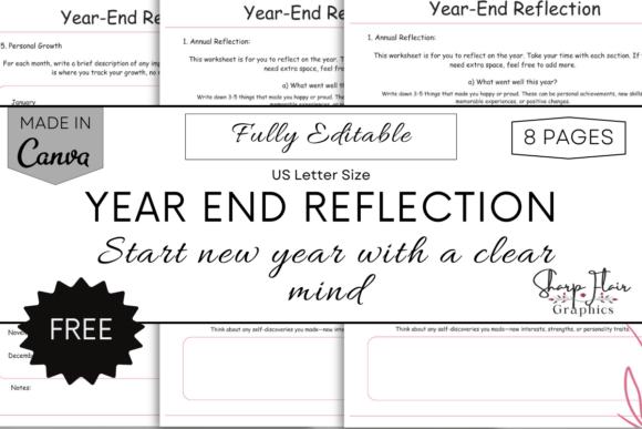 Free Year End Reflection Sheets Canva