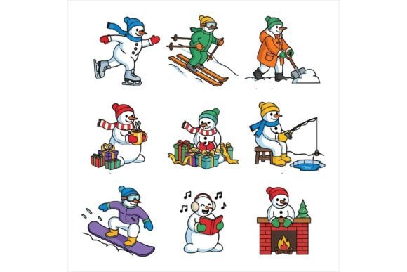 Freebie Snowmen Winter Activities Bundle: A Versatile Creative Resource for Designers, Educators, and Small Businesses