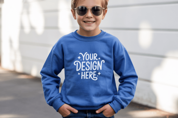 Gildan 18000B Crewneck Kids Mockup 3