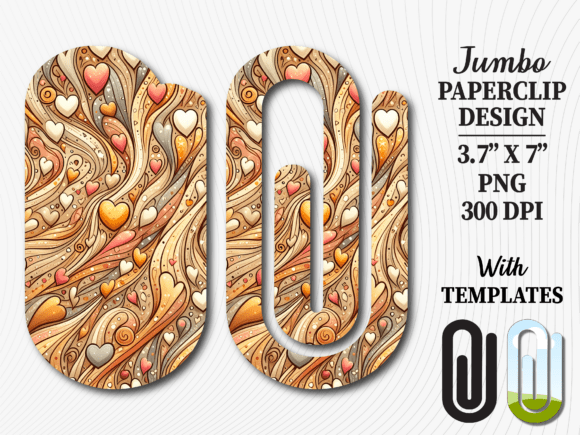 Gold Swirl Abstract Jumbo Paperclip