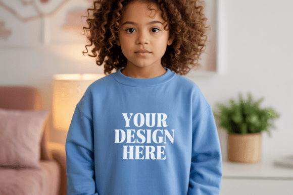 Kids Gildan 18000B Crewneck Mockup 30