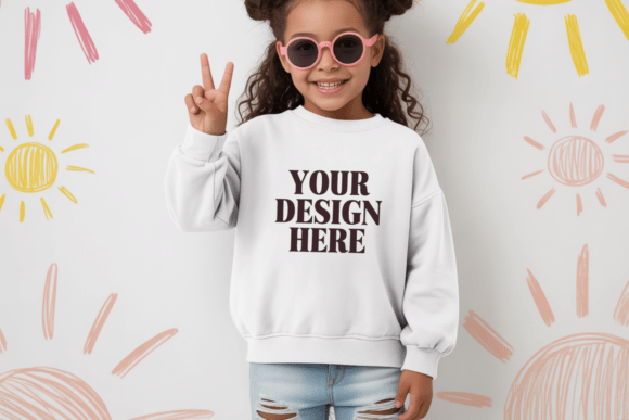 Kids Gildan 18000B Sweatshirt Mockup 19