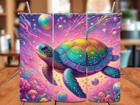 Ocean Vibrant Turtles 20 Oz Tumbler Wrap