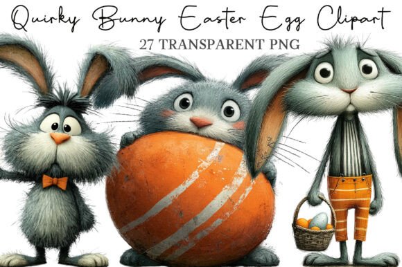 Quirky Funny Bunny Easter Egg Clipart: A Creative Resource for All