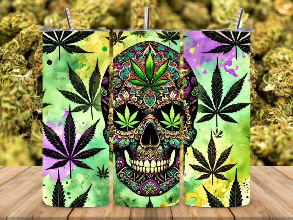 Skull Weed 20oz Tumbler Wrap Sublimation: A Versatile Design for Personal and Commercial Use