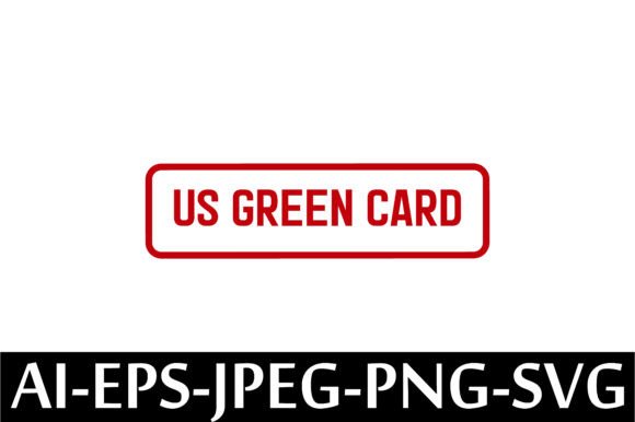US GREEN CARD Rubber Stamp Design Vector for Digital Creators