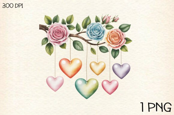 Valentine Day Hearts Branch Clipart: A Strategic Design Asset for Creative Projects