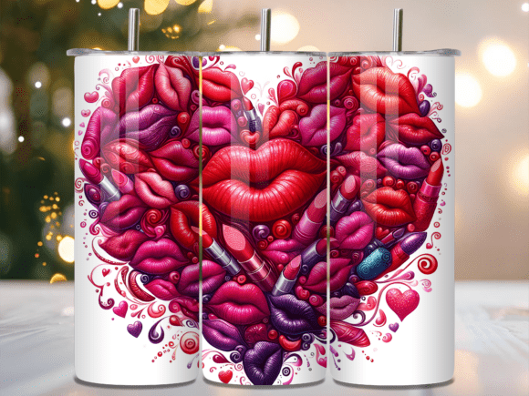 Valentines Lipstick Lips Heart Tumbler: A Stylish Addition to Your Creative Workflow