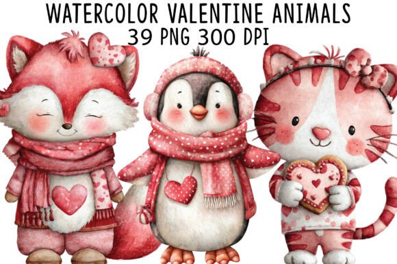 Watercolor Valentine Animals Clipart: A Creative Resource for All
