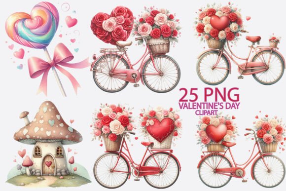 Whimsical Valentine s Day Clipart PNG