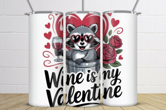 Wine Valentine Raccoon Tumbler Wrap PNG: A Unique Addition to Your Creative Workflow